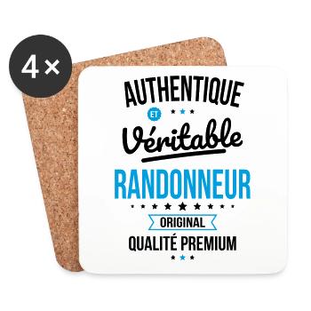 Authentique et véritable randonneur - Original - Dessous de verre (lot de 4) - blanc - Devant