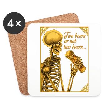 TWO BEERS OR NOT TWO BEERS - Coasters (set of 4) - white - Front