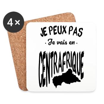 Je peux pas je vais en Centrafrique - Dessous de verre (lot de 4) - blanc - Devant