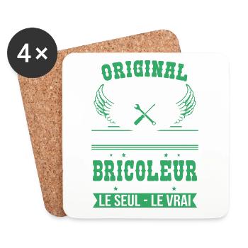 Authentique et véritable bricoleur - Original - Dessous de verre (lot de 4) - blanc - Devant