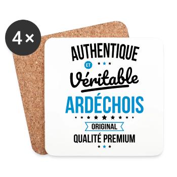 Authentique et véritable Ardéchois - Original - Dessous de verre (lot de 4) - blanc - Devant