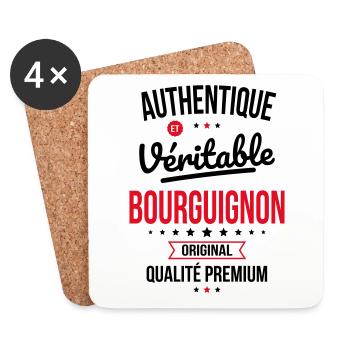 Authentique et véritable Bourguignon - Original - Dessous de verre (lot de 4) - blanc - Devant