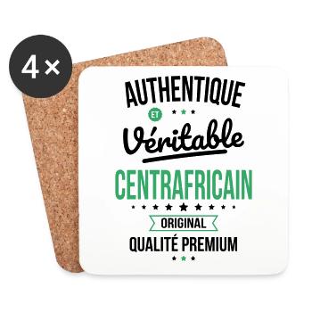 Authentique et véritable Centrafricain - Original - Dessous de verre (lot de 4) - blanc - Devant