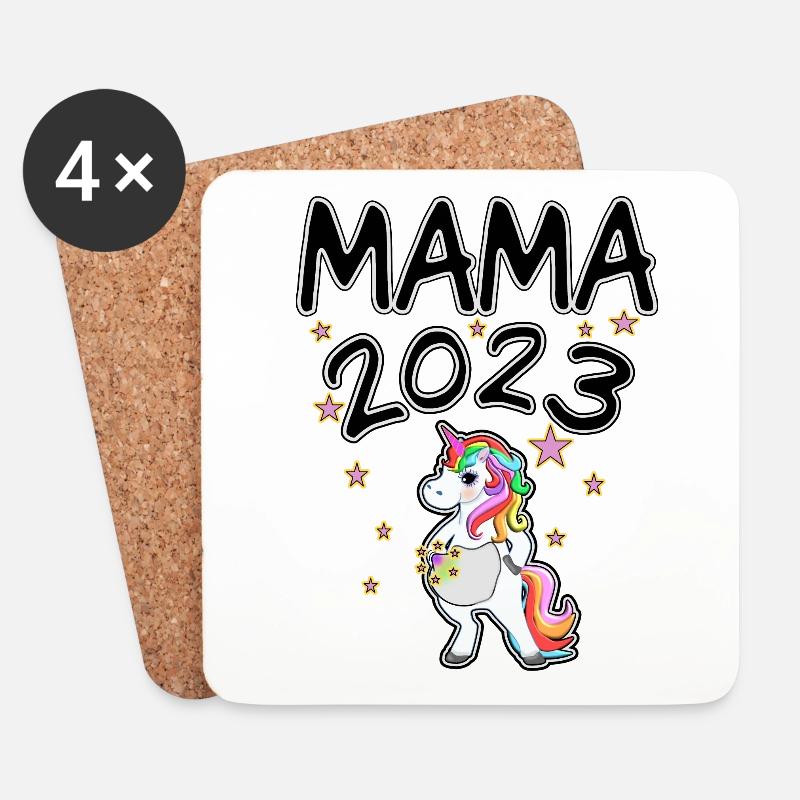 Mama 2023 - Untersetzer (4er-Set) - Weiß