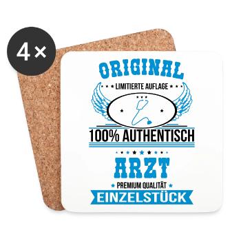 Arzt - Original 100% Authentisch Einzelstück - Untersetzer (4er-Set) - Weiß - Vorne