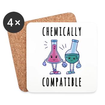 Chimiquement compatible - In Love Chemistry Science - Dessous de verre (lot de 4) - blanc - Devant