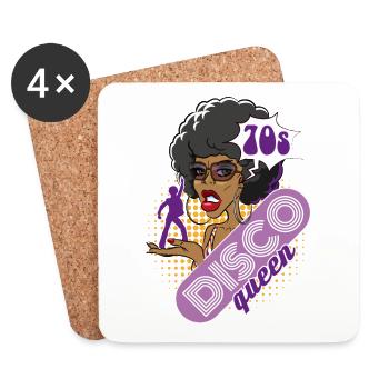 Disco Queen 70s 70s - Dessous de verre (lot de 4) - blanc - Devant