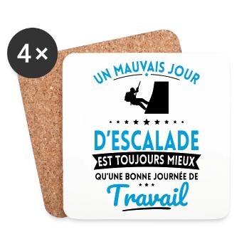 Mauvais jour d'escalade mieux que journée travail - Dessous de verre (lot de 4) - blanc - Devant