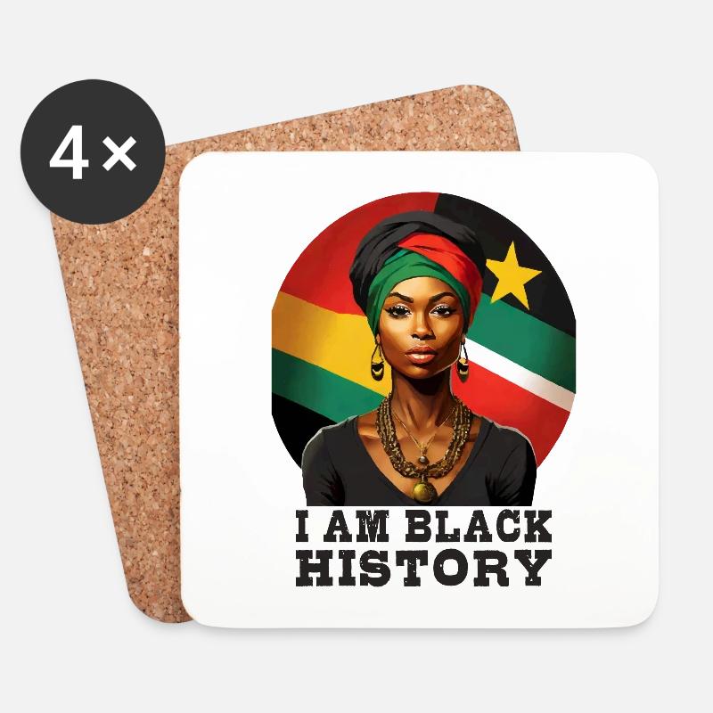 Ich bin Black History - Untersetzer (4er-Set) - Weiß