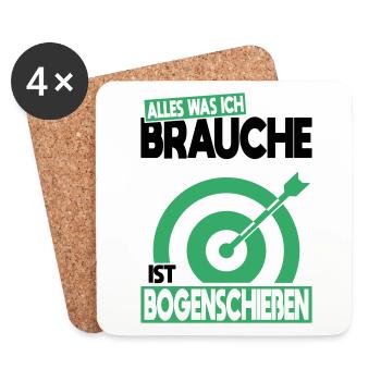 All I need is archery - Coasters (set of 4) - white - Front