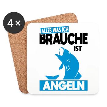 All I Need Is Fishing - Gift Idea - Coasters (set of 4) - white - Front