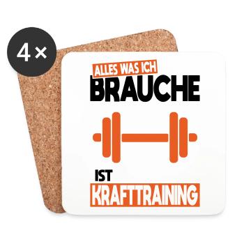 All I need is strength training - Coasters (set of 4) - white - Front