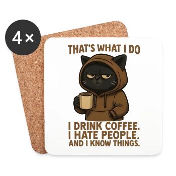 That's What I Do I Drink Coffee I Hate People - Coasters (set of 4) - white - Front