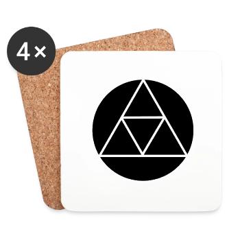 Triforce triangle symbol basic colors - Coasters (set of 4) - white - Front