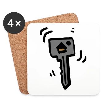 House key metallic - Coasters (set of 4) - white - Front