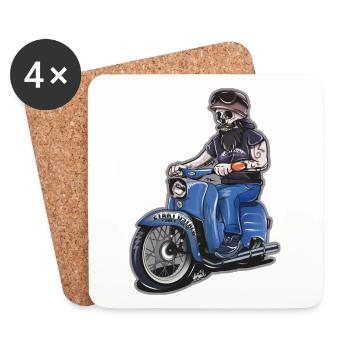 2Takt Ostalb Simson Skull - Coasters (set of 4) - white - Front