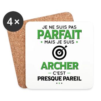 Je ne suis pas parfait mais mais je suis archer - Dessous de verre (lot de 4) - blanc - Devant