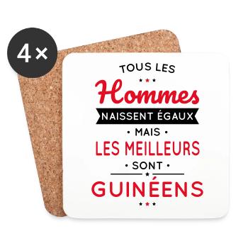 Hommes égaux les meilleurs sont Guinéens - Dessous de verre (lot de 4) - blanc - Devant