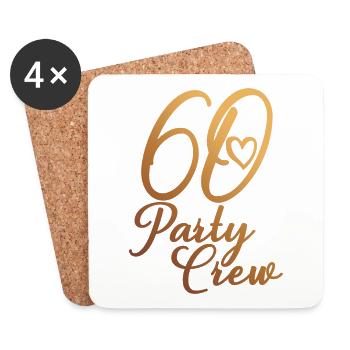 60 Party Crew 60. Geburtstag Party 60 Jahre alt - Untersetzer (4er-Set) - Weiß - Vorne