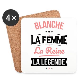 Blanche - La Femme - La Reine - La Légende - Dessous de verre (lot de 4) - blanc - Devant