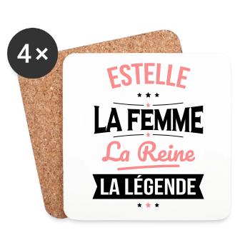 Estelle - La Femme - La Reine - La Légende - Dessous de verre (lot de 4) - blanc - Devant