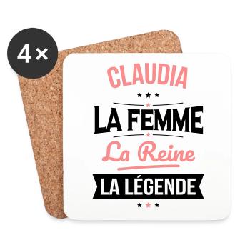 Claudia - La Femme - La Reine - La Légende - Dessous de verre (lot de 4) - blanc - Devant