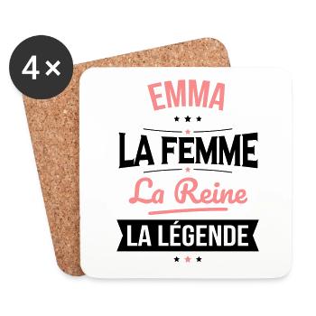 Emma - La Femme - La Reine - La Légende - Dessous de verre (lot de 4) - blanc - Devant