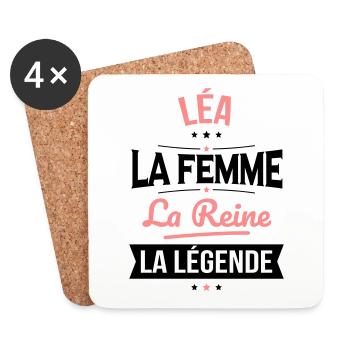 Léa - La Femme - La Reine - La Légende - Dessous de verre (lot de 4) - blanc - Devant