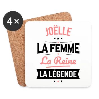 Joëlle - La Femme - La Reine - La Légende - Dessous de verre (lot de 4) - blanc - Devant