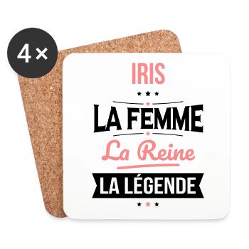 Iris - La Femme - La Reine - La Légende - Dessous de verre (lot de 4) - blanc - Devant