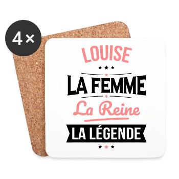 Louise - La Femme - La Reine - La Légende - Dessous de verre (lot de 4) - blanc - Devant