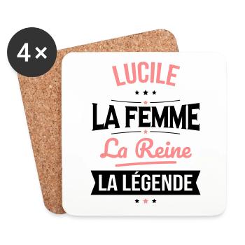 Lucile - La Femme - La Reine - La Légende - Dessous de verre (lot de 4) - blanc - Devant