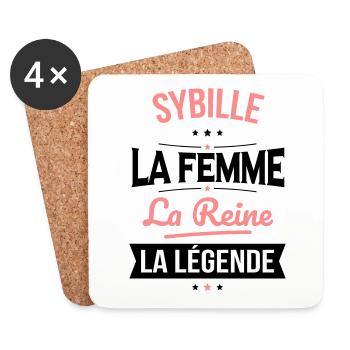 Sybille - La Femme - La Reine - La Légende - Dessous de verre (lot de 4) - blanc - Devant