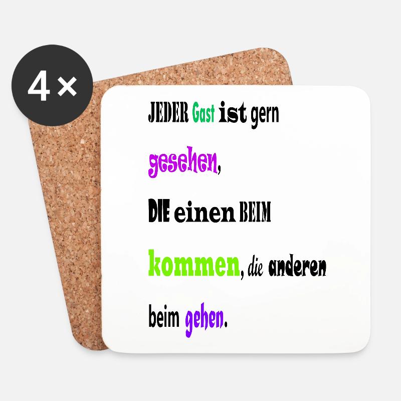 Gäste - Untersetzer (4er-Set) - Weiß