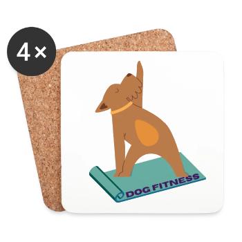 série de sports canins - DOG FITNESS - Dessous de verre (lot de 4) - blanc - Devant