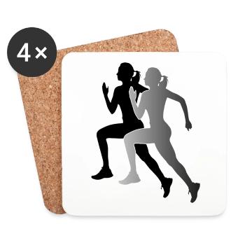 Joggen - Laufen - Rennen - Sport - Untersetzer (4er-Set) - Weiß - Vorne