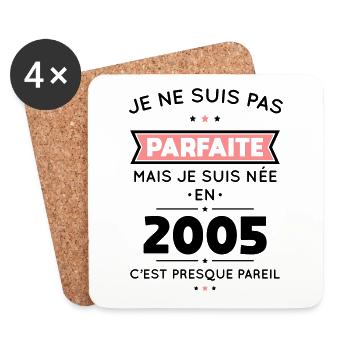 20 Year Anniversary - Not perfect but born 2005 - Coasters (set of 4) - white - Front