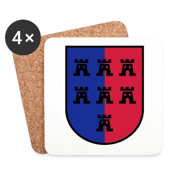Wappen Siebenbürger Sachsen 3farbig - Siebenbürgen - Untersetzer (4er-Set) - Weiß - Vorne