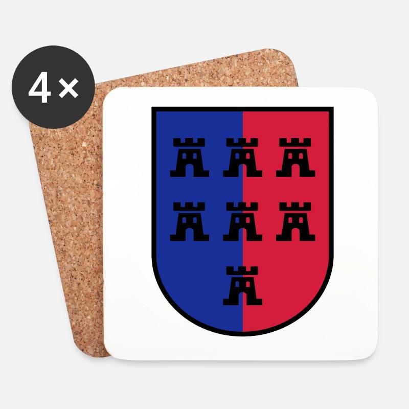 Wappen Siebenbürger Sachsen 3farbig - Siebenbürgen - Untersetzer (4er-Set) - Weiß
