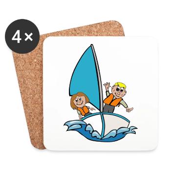Segelboot - Untersetzer (4er-Set) - Weiß - Vorne