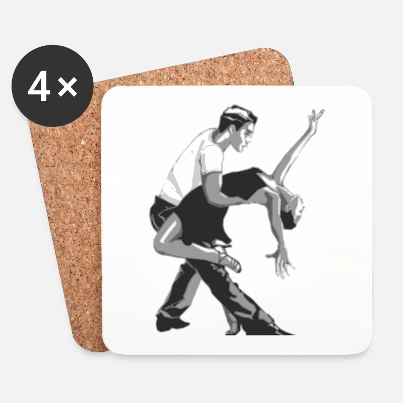 Tänzer und Tänzerin Salsa tanzen Geschenk - Untersetzer (4er-Set) - Weiß
