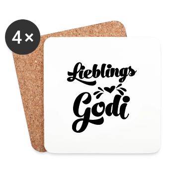 Godi fragen Patentante Tante Lieblingstante - Untersetzer (4er-Set) - Weiß - Vorne