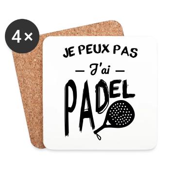 Je peux pas j'ai padel - Dessous de verre (lot de 4) - blanc - Devant