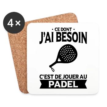 Ce dont j'ai besoin c'est de jouer au padel cadeau - Dessous de verre (lot de 4) - blanc - Devant