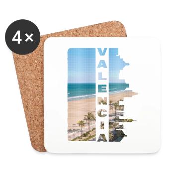 Valencia Spanien Stadt Skyline Urlaub Sommer - Untersetzer (4er-Set) - Weiß - Vorne