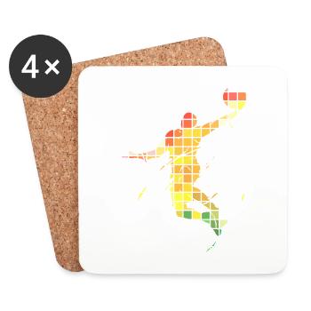 Basketball Basketballspieler Dunking Pixel Bunt - Untersetzer (4er-Set) - Weiß - Vorne