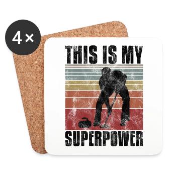 Curling is my Superpower Curler Eisstockschießen - Coasters (set of 4) - white - Front