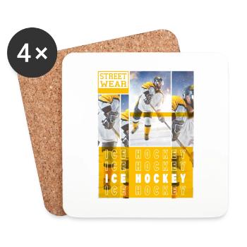 Eishockey Spieler Eishockeyspieler Sport Fan Team - Untersetzer (4er-Set) - Weiß - Vorne