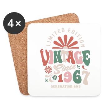 1967 Anniversaire 1967 vintage - Dessous de verre (lot de 4) - blanc - Devant