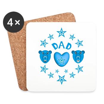 Coole Bären mit Herz zum Vatertag. - Untersetzer (4er-Set) - Weiß - Vorne